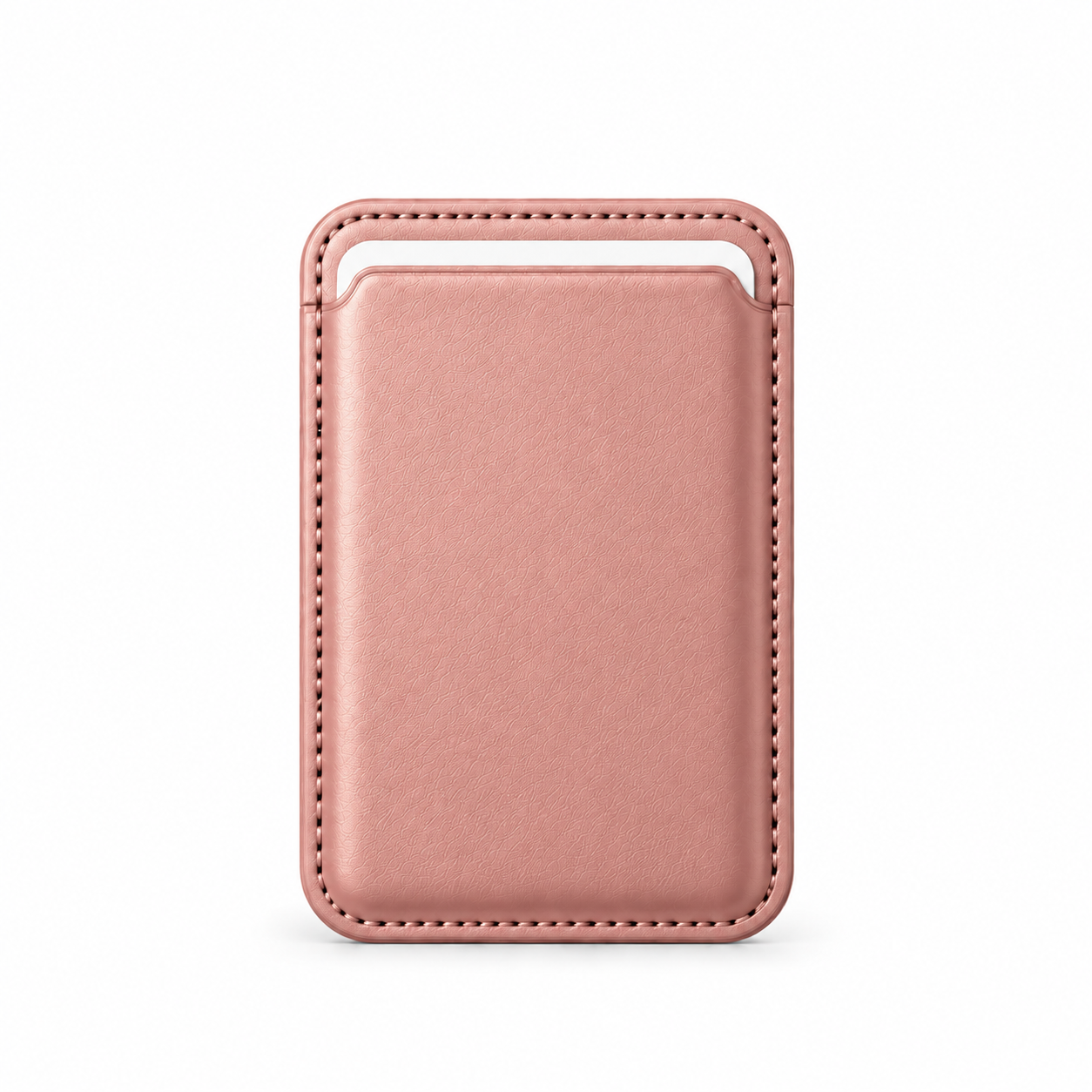 MagSafe Kartenetui aus Kunstleder in Rosa – Vorderseite