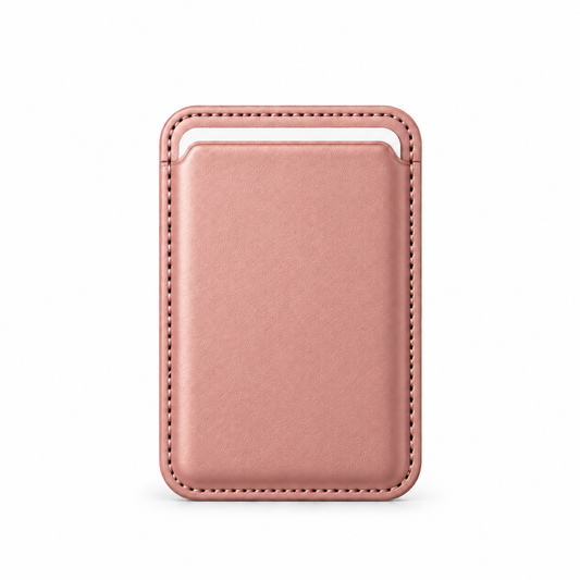 MagSafe Kartenetui aus Kunstleder in Rosa – Vorderseite