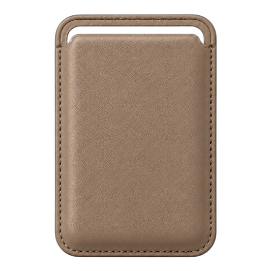 MagSafe Kartenetui aus Kunstleder in Taupe – Vorderseite