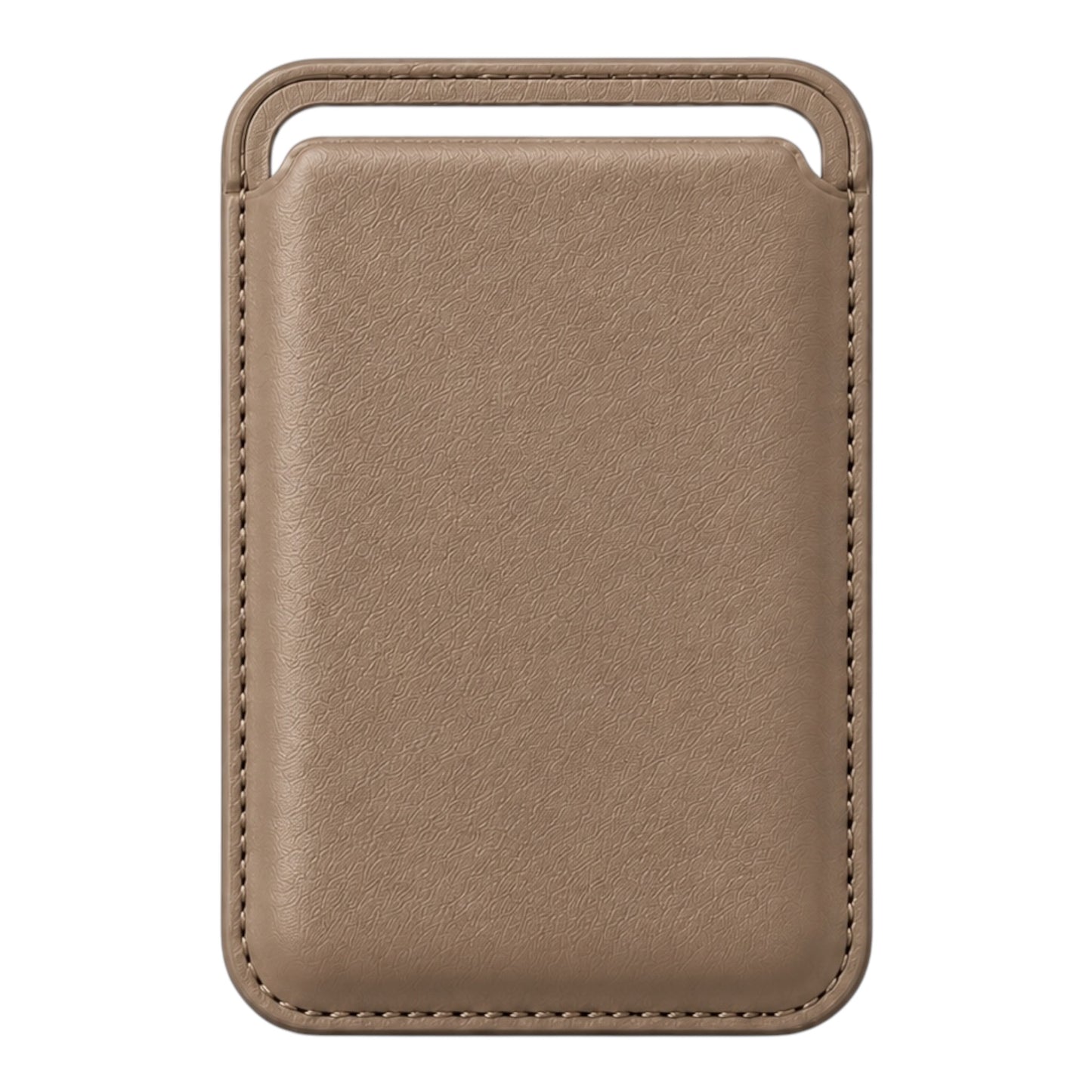 MagSafe Kartenetui aus Kunstleder in Taupe – Vorderseite
