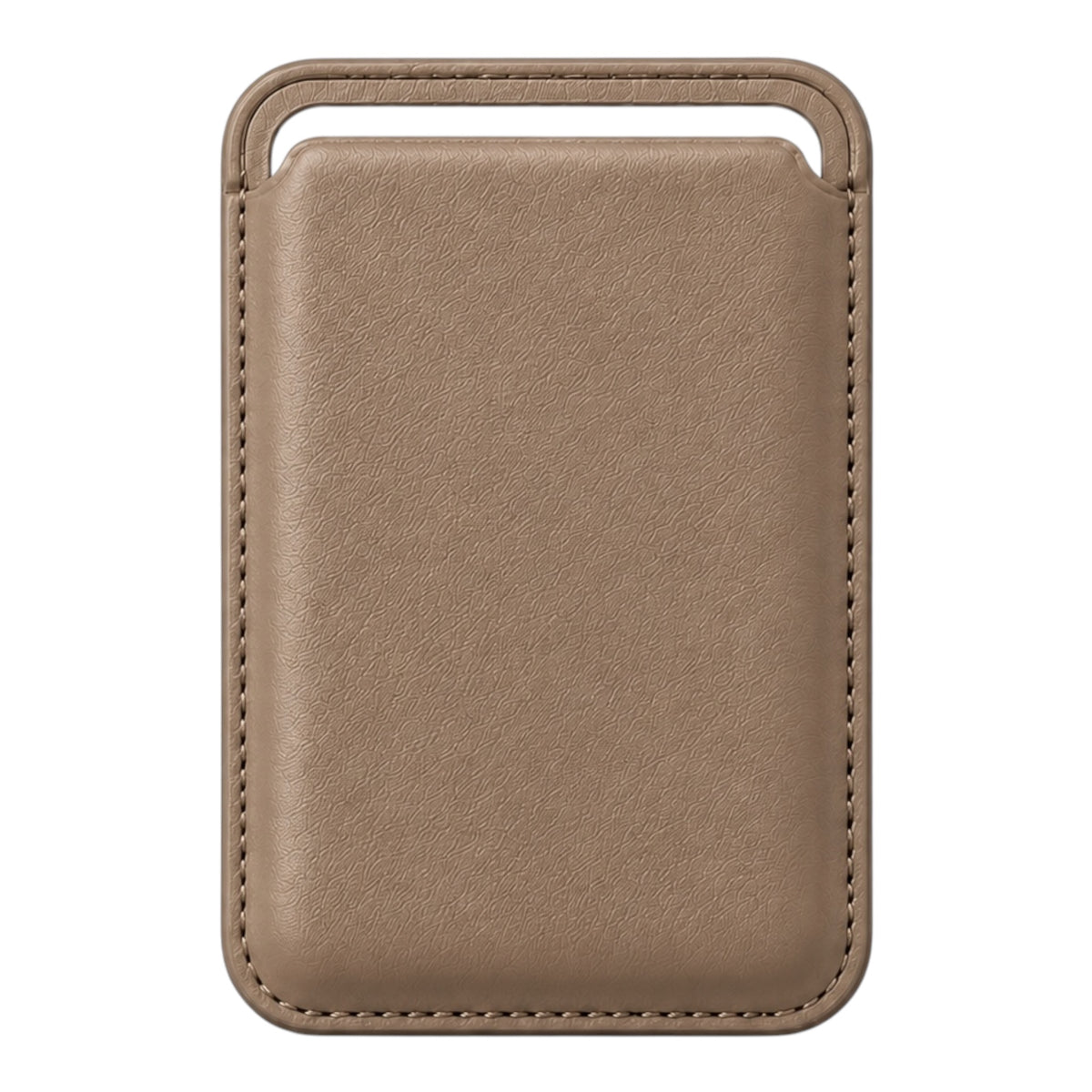 MagSafe Kartenetui aus Kunstleder in Taupe – Vorderseite