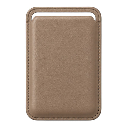 MagSafe Kartenetui aus Kunstleder in Taupe – Vorderseite