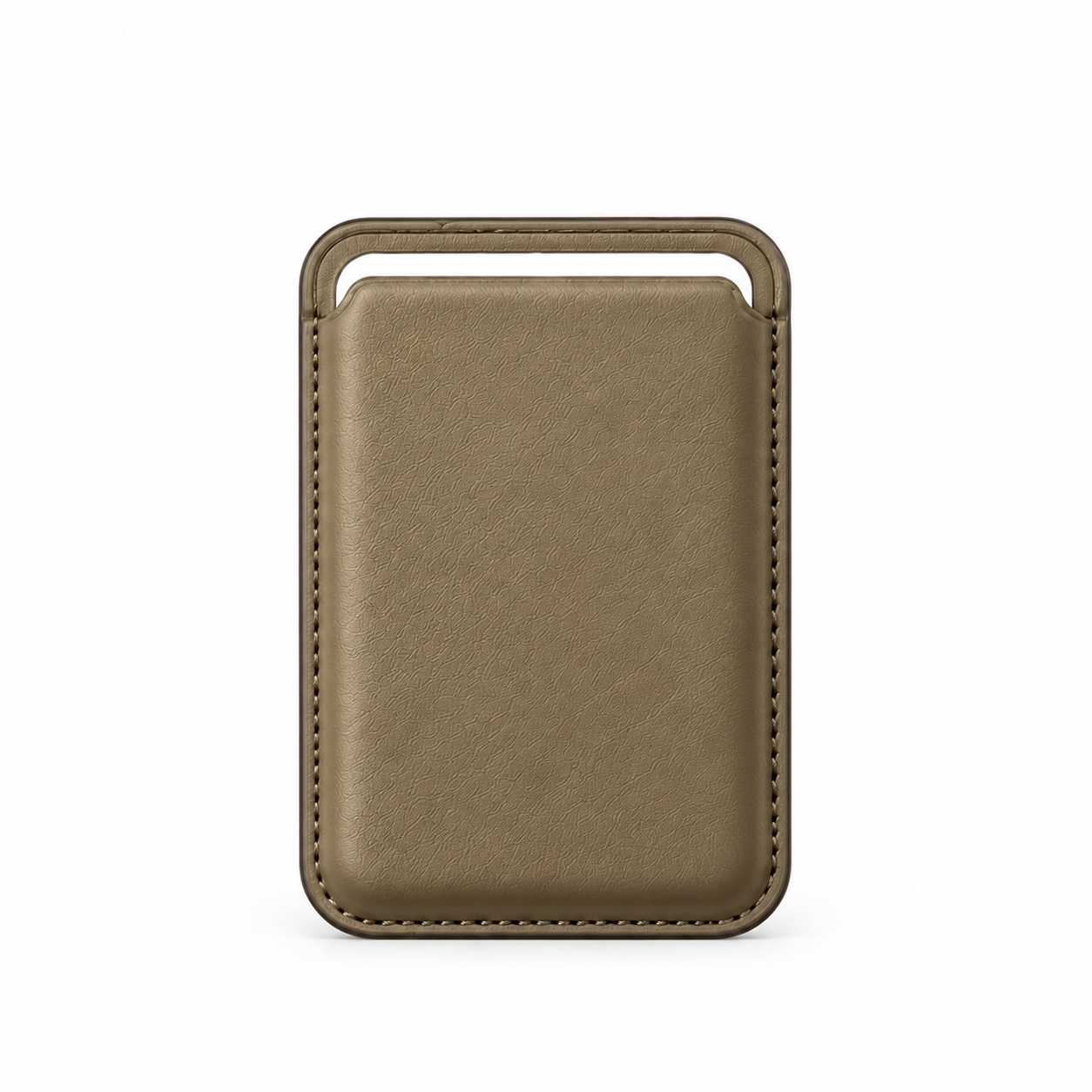 MagSafe Kartenetui aus Kunstleder in Taupe – Vorderseite