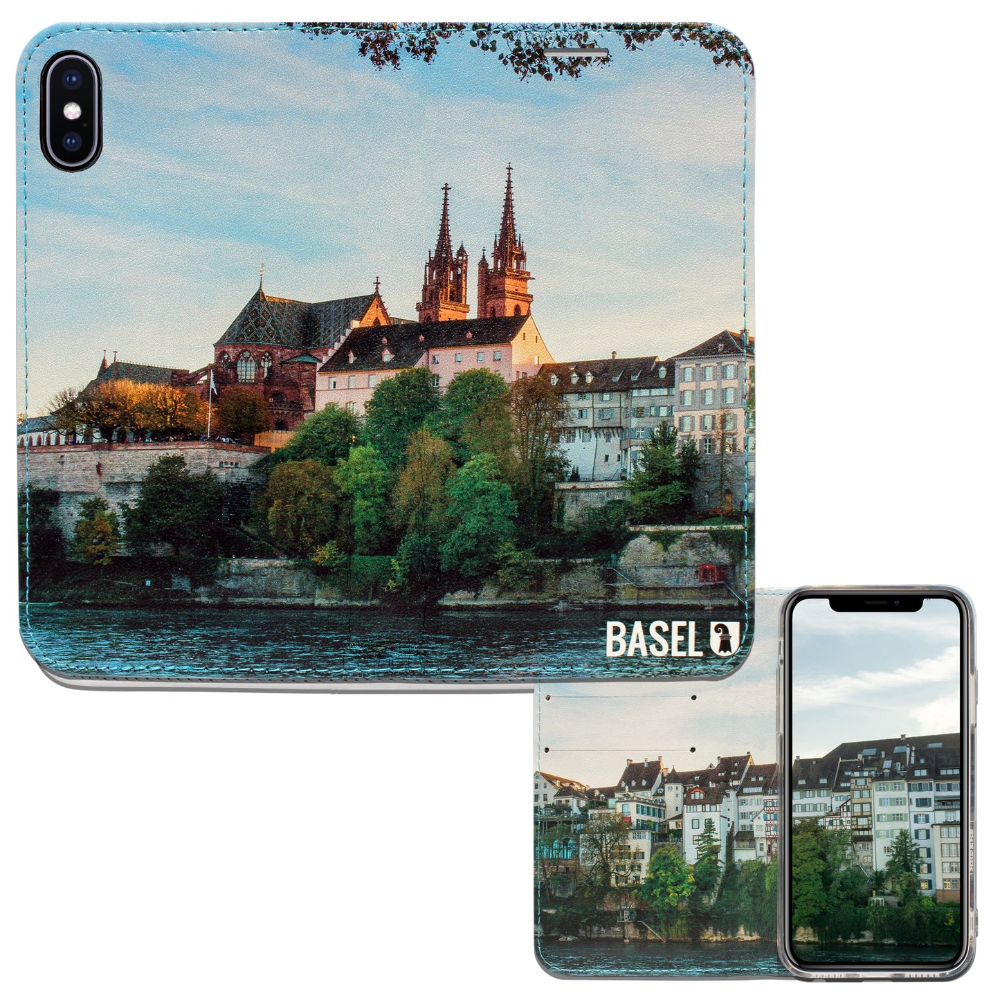 Basel City Rhein Panorama Case für iPhone XS Max