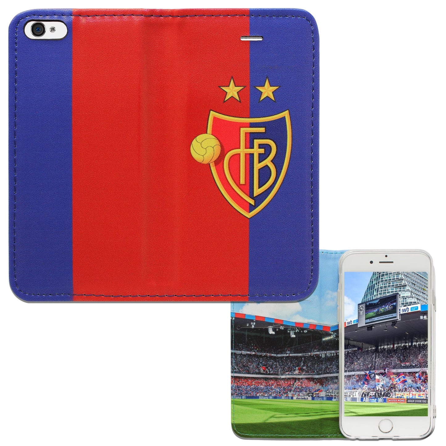 FCB Coque Panorama Rouge / Bleu pour iPhone 5/5S/SE 1 
