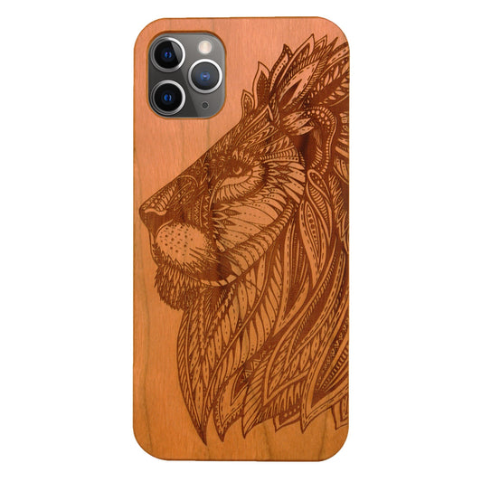 Coque Eden lion en bois de cerisier pour iPhone 11 Pro 