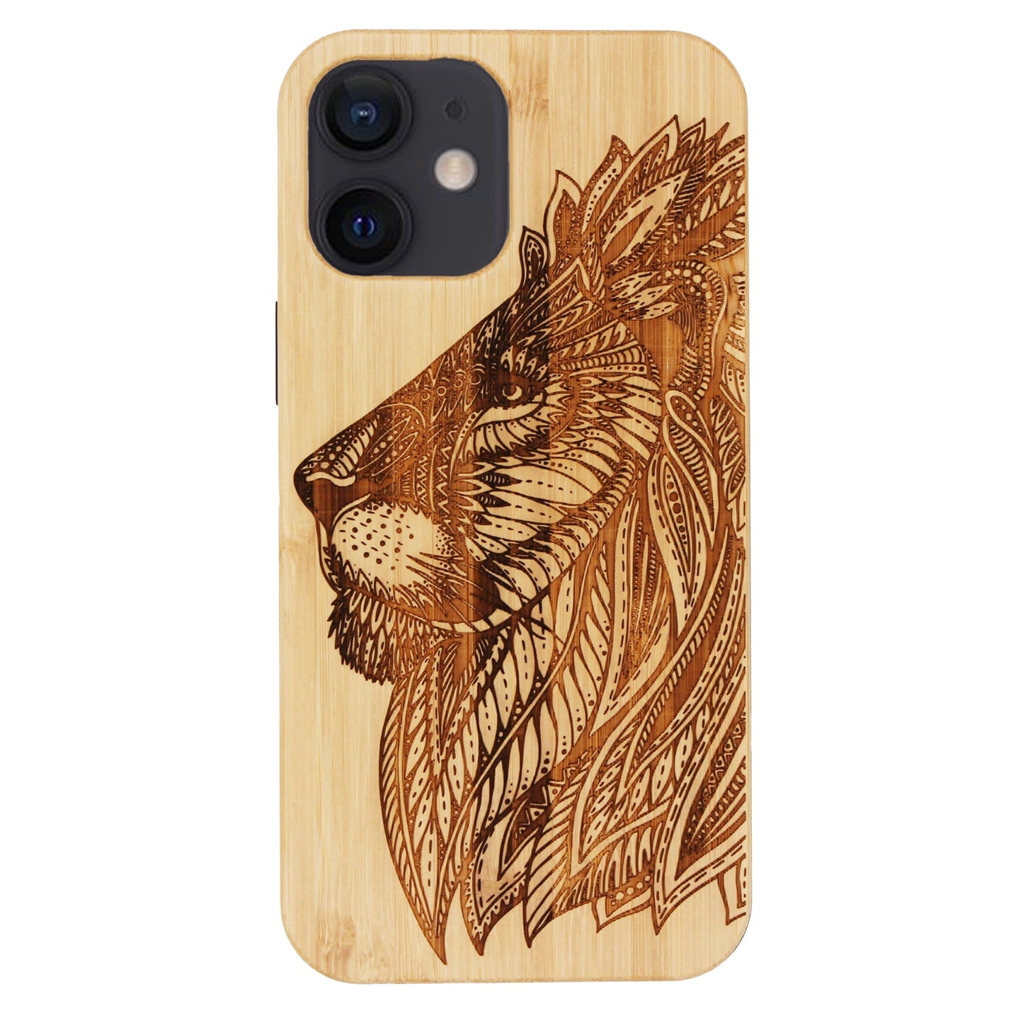 Coque en bambou Lion Eden pour iPhone 12 Mini