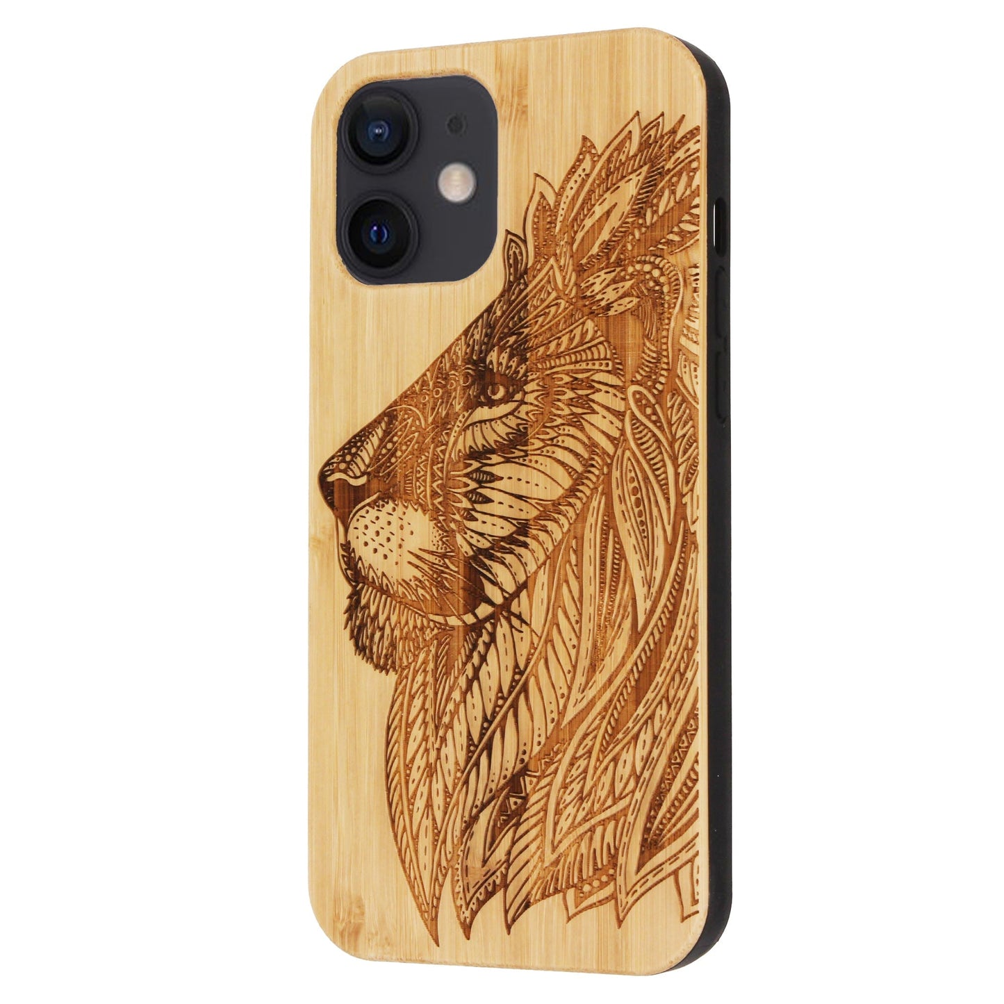 Coque en bambou Lion Eden pour iPhone 12 Mini