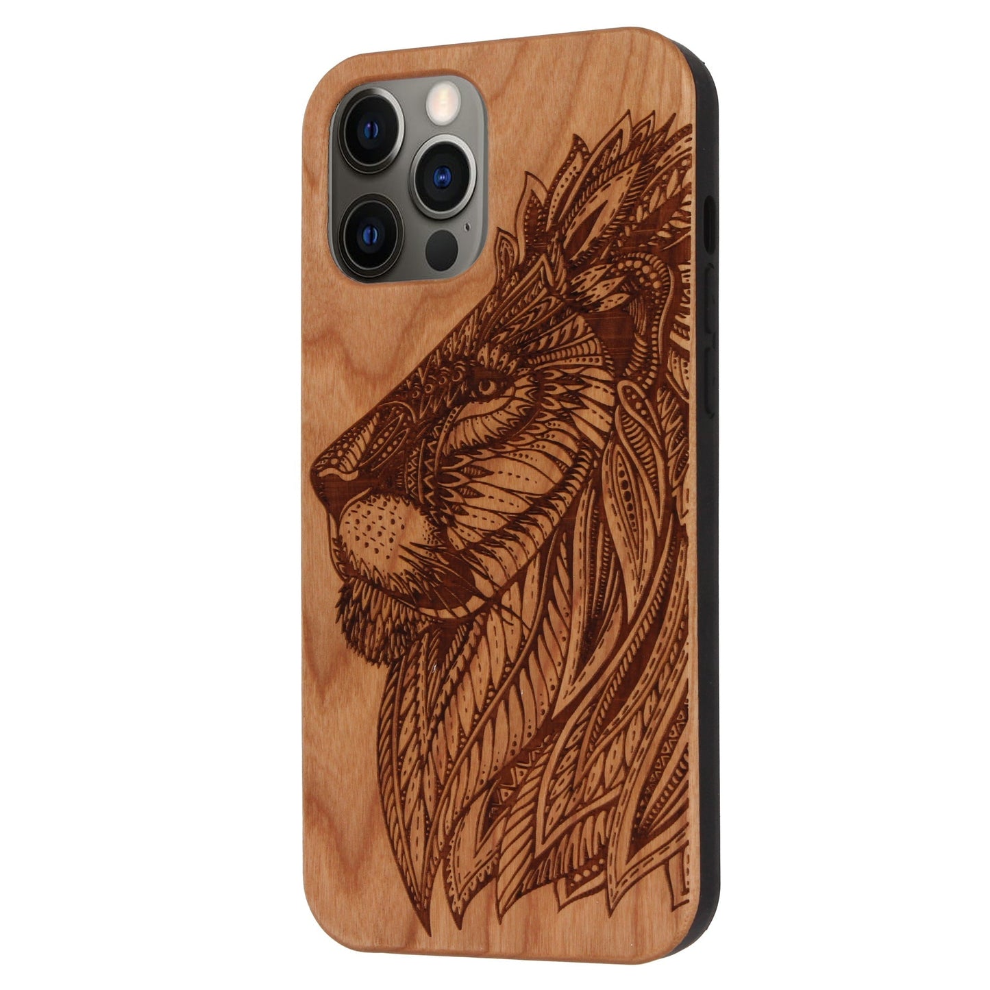 Coque Eden Lion en bois de cerisier pour iPhone 12 Pro Max