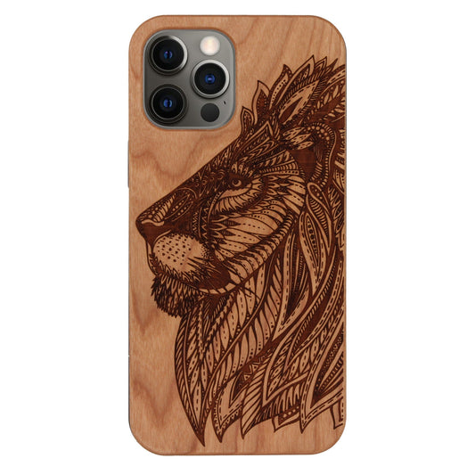 Coque Eden Lion en bois de cerisier pour iPhone 12/12 Pro