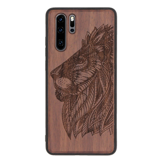 Löwe Eden Case aus Nussbaumholz für Huawei P30 Pro