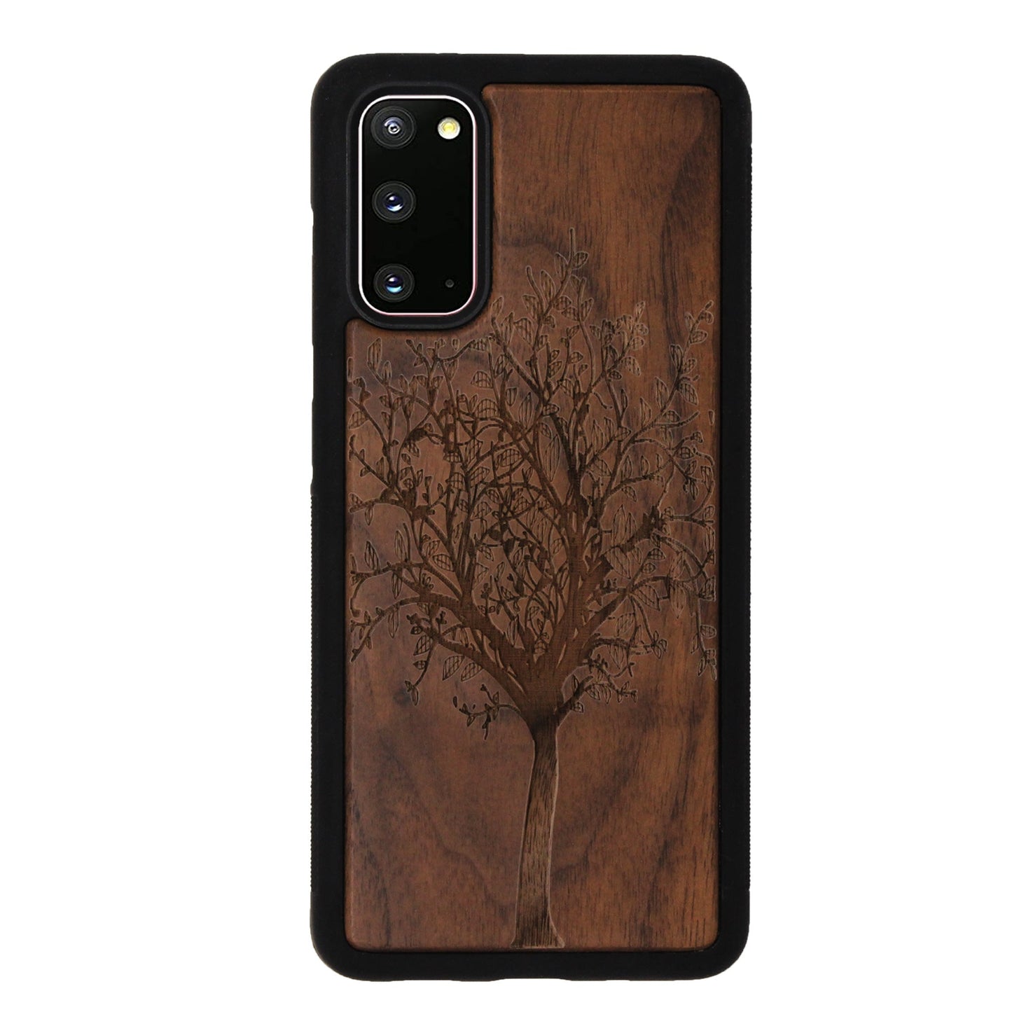 Tree of Life Eden case made of walnut wood for Samsung Galaxy S20