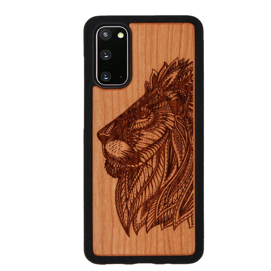 Coque Eden lion en bois de cerisier pour Samsung Galaxy S20