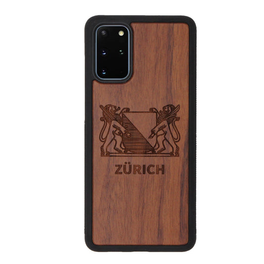 Zurich Coat of Arms Eden Case made of walnut wood for Samsung Galaxy S20 Plus