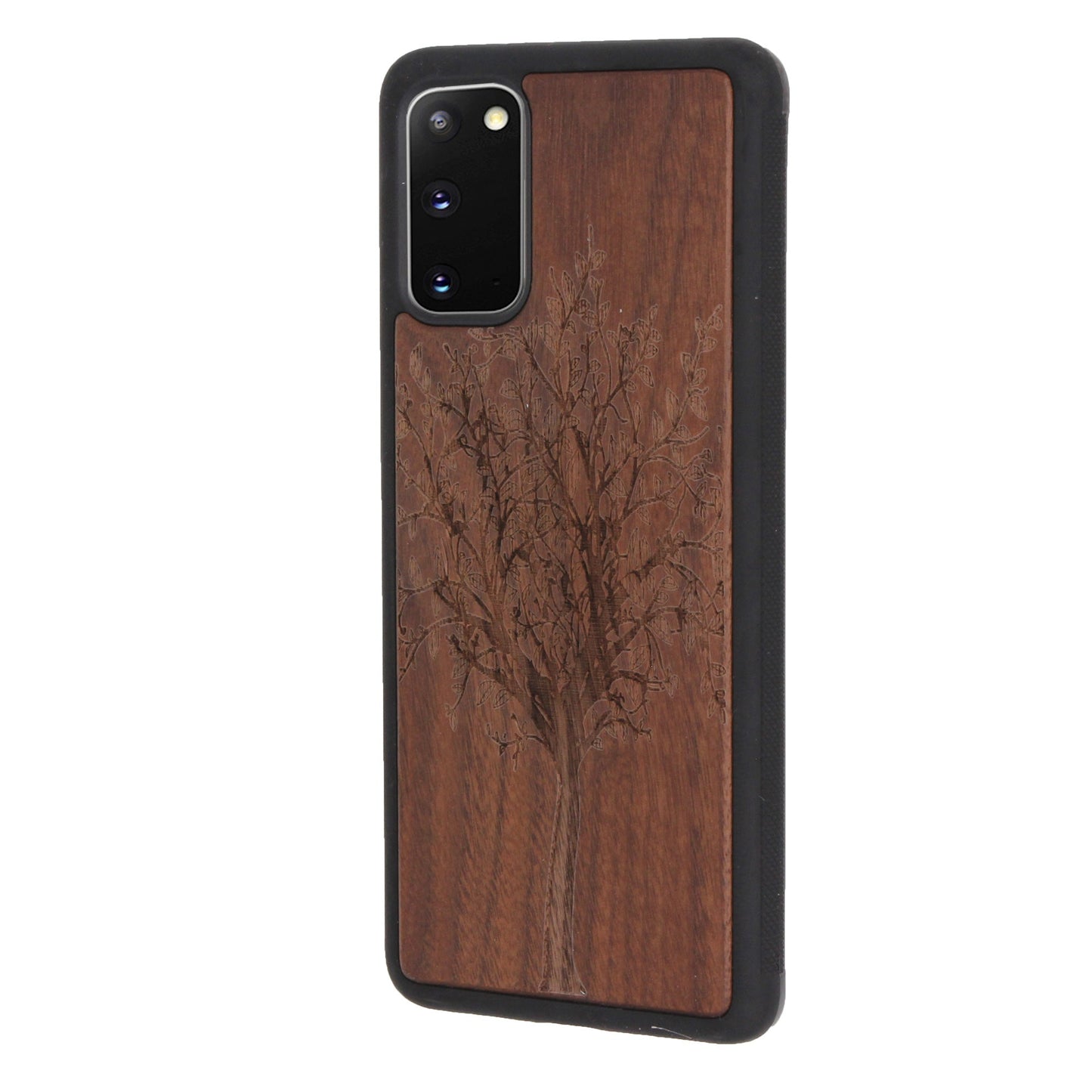 Tree of Life Eden case made of walnut wood for Samsung Galaxy S20