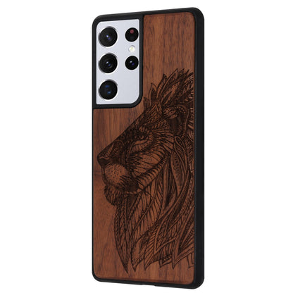 Coque Löwen Eden en bois de noyer pour Samsung Galaxy S22 Ultra