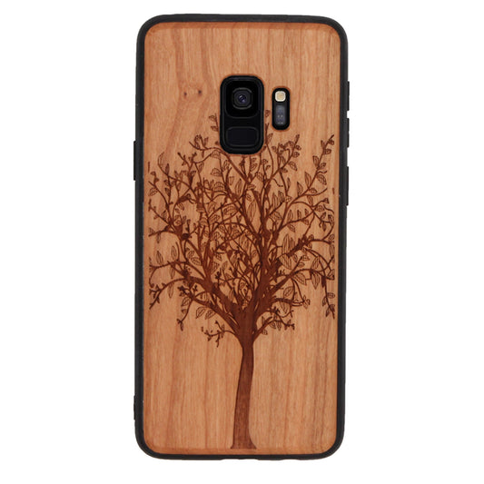 Coque Eden arbre de vie en bois de cerisier pour Samsung Galaxy S9