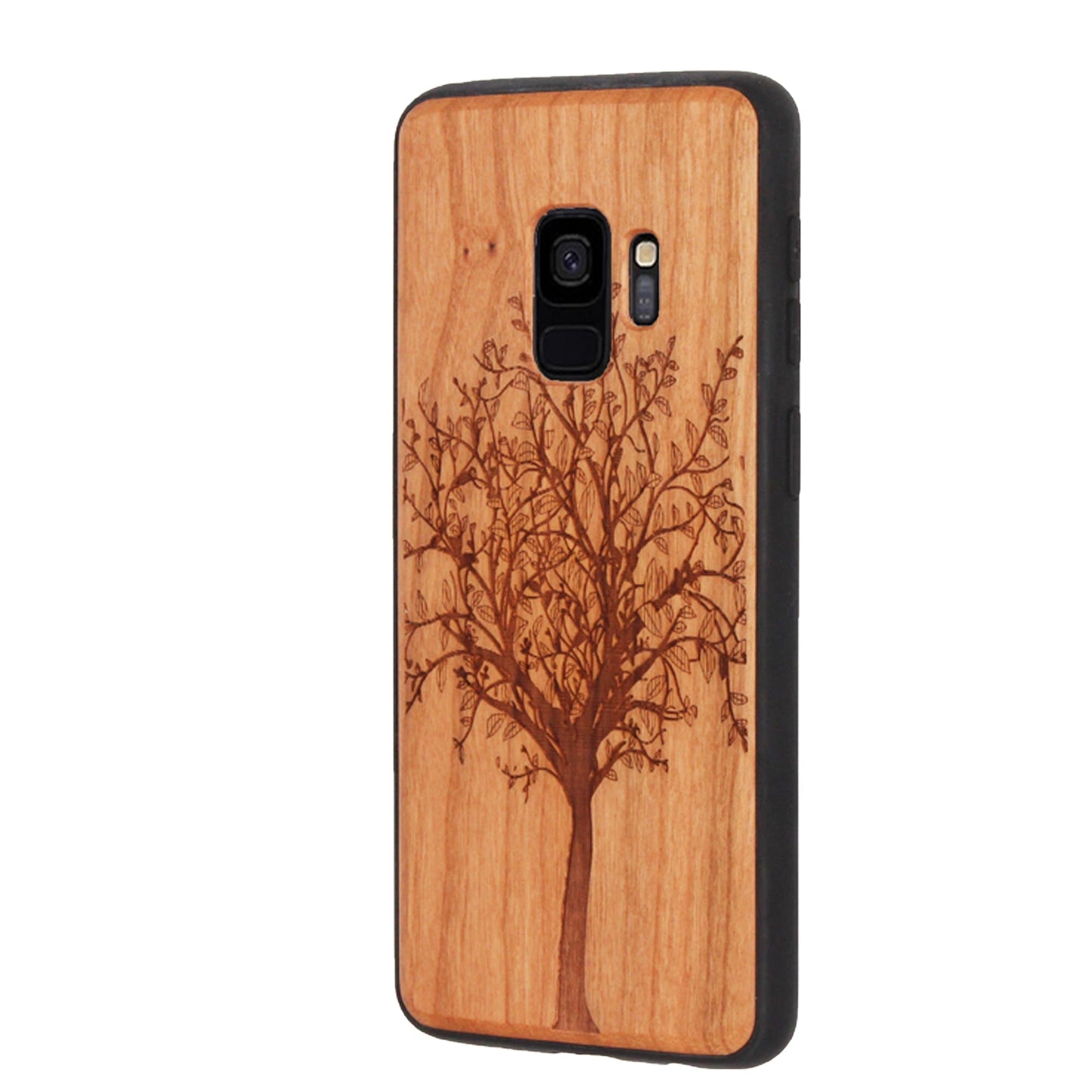 Coque Eden arbre de vie en bois de cerisier pour Samsung Galaxy S9