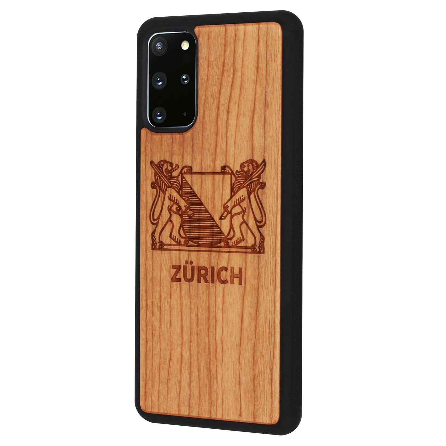 Zurich coat of arms Eden case made of cherry wood for Samsung Galaxy S20 Plus