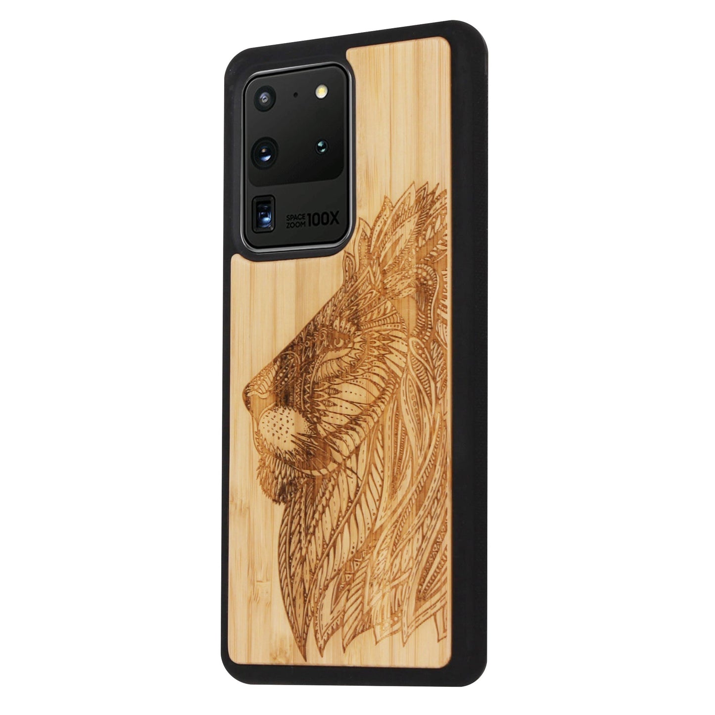 Coque en bambou Lion Eden pour Samsung Galaxy S20 Ultra 