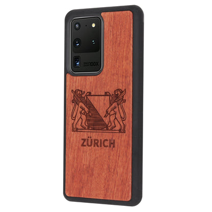 Zürich Wappen Eden Case aus Rosenholz für Samsung Galaxy S20 Ultra