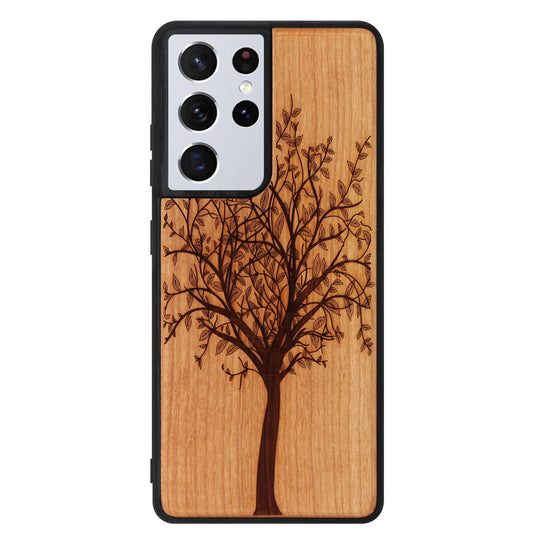 Coque Tree of Life Eden en bois de cerisier pour Samsung Galaxy S21 Ultra