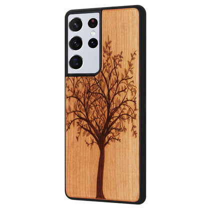 Coque Tree of Life Eden en bois de cerisier pour Samsung Galaxy S21 Ultra