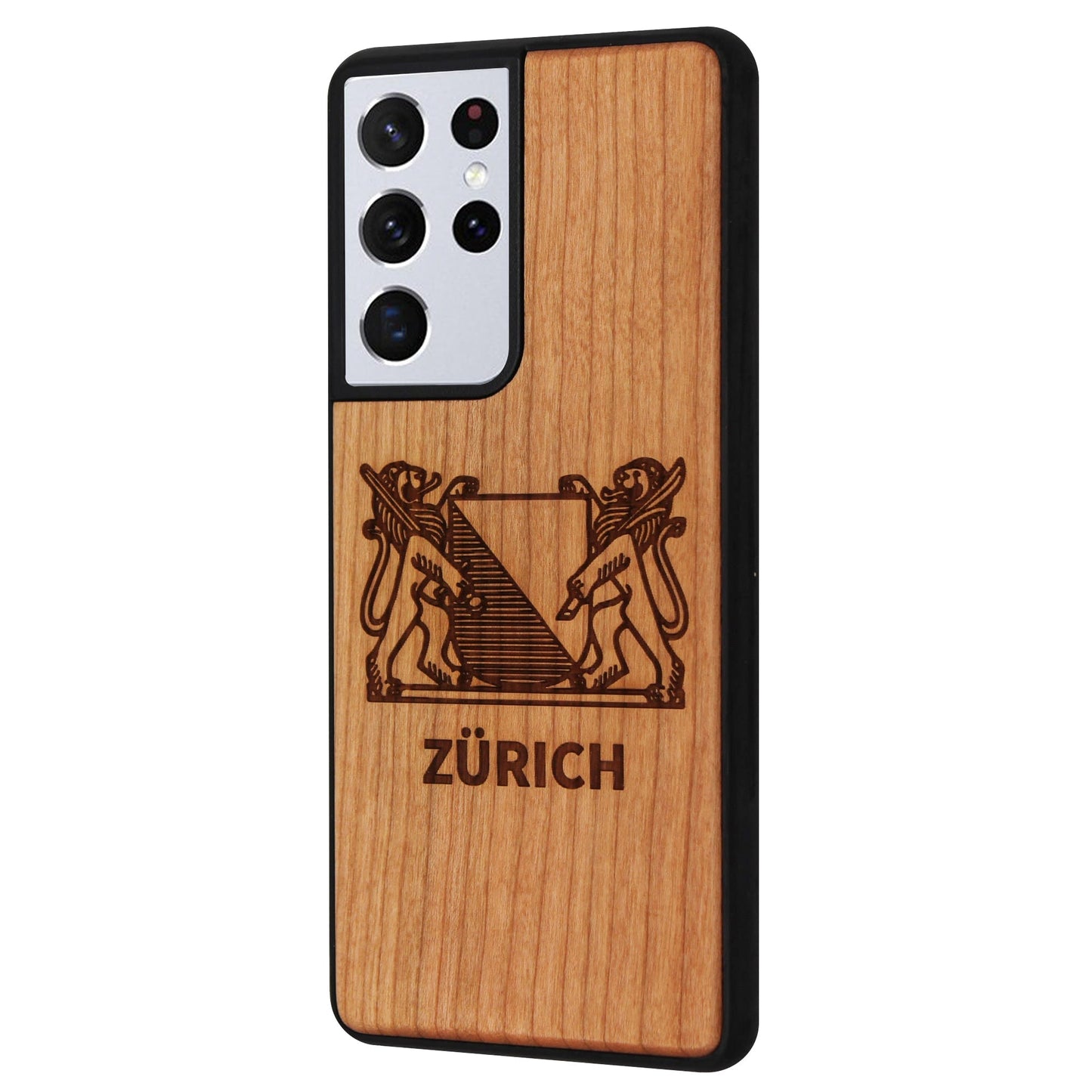 Coque Eden armoiries de Zurich en bois de cerisier pour Samsung Galaxy S22 Ultra