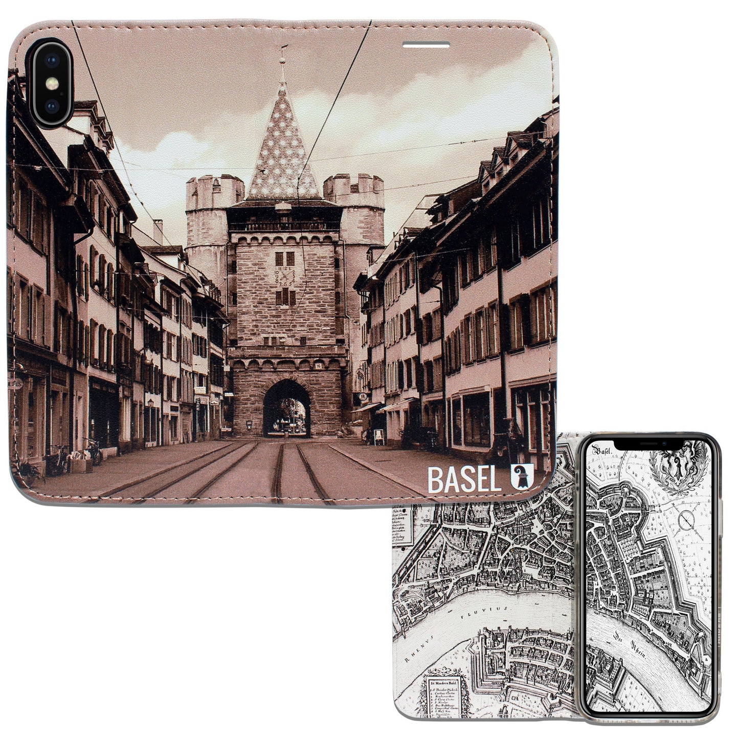 Basel City Spalentor Panorama Case für iPhone XS Max