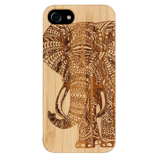 Coque en bambou Éléphant Eden pour iPhone 6/6S/7/8/SE 2/SE 3