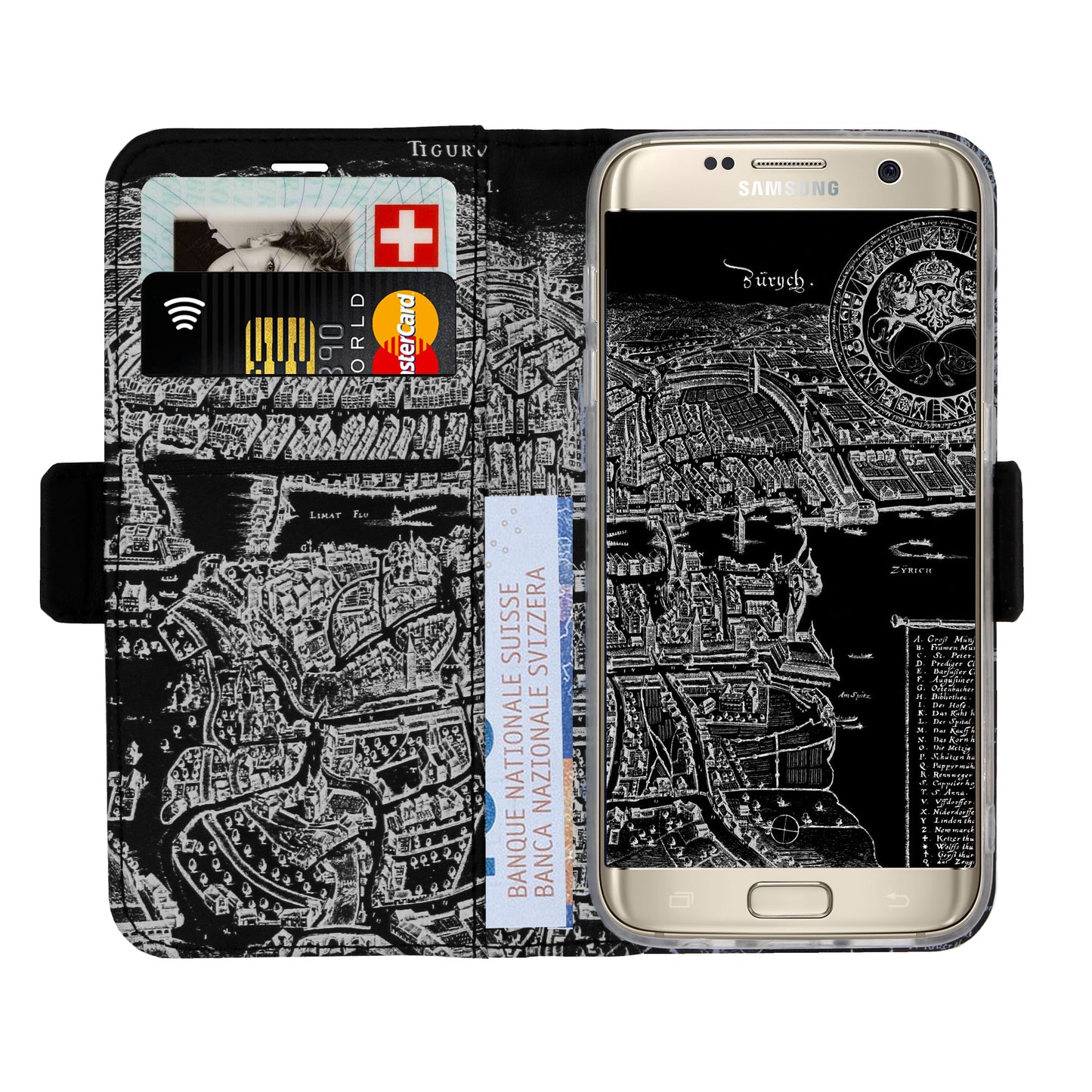 Zürich Merian Negativ Victor Case für Samsung Galaxy S7