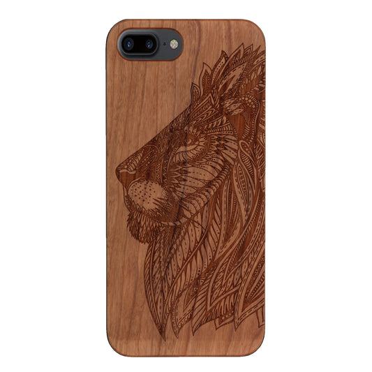 Coque Eden Lion en bois de cerisier pour iPhone 6/6S/7/8 Plus 