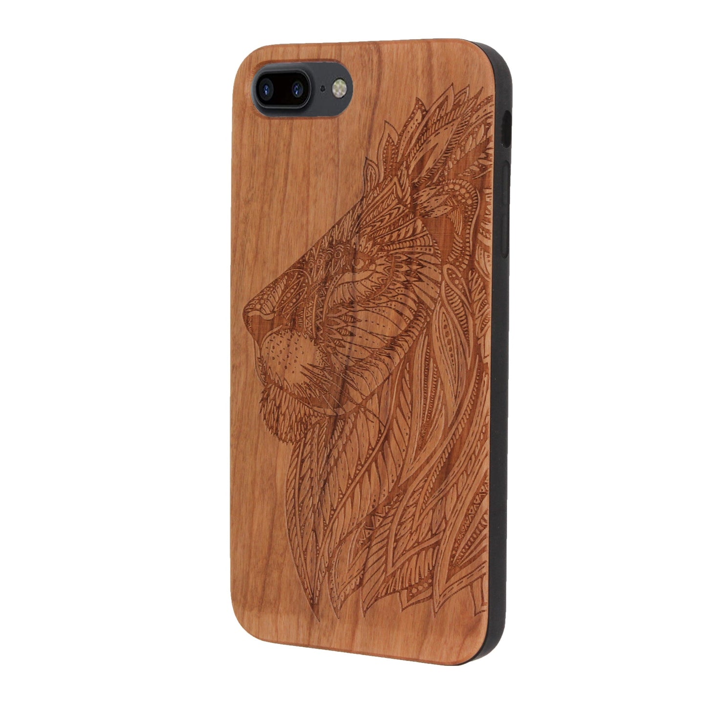 Coque Eden Lion en bois de cerisier pour iPhone 6/6S/7/8 Plus 