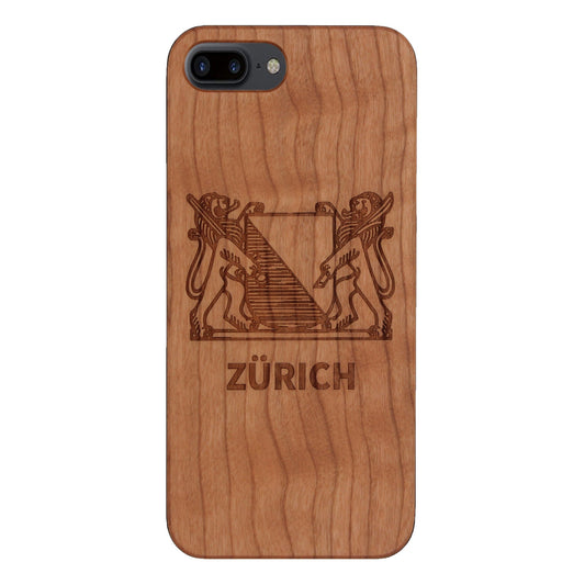Zurich coat of arms Eden case made of cherry wood for iPhone 6/6S/7/8 Plus 