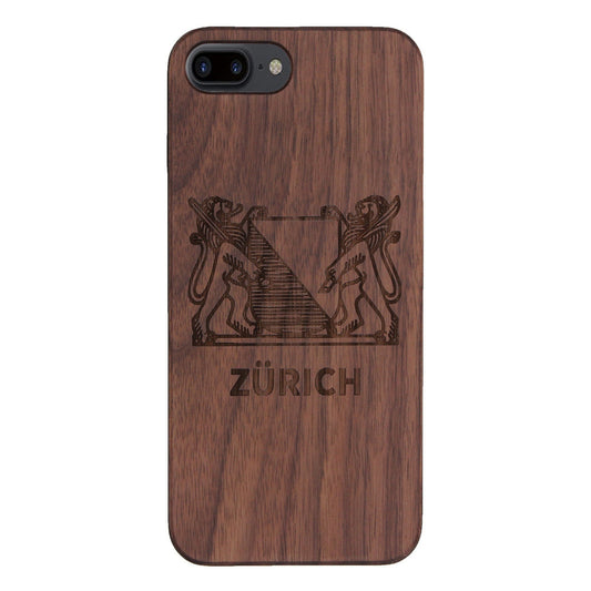 Zurich Coat of Arms Eden Case made of walnut wood for iPhone 6/6S/7/8 Plus 