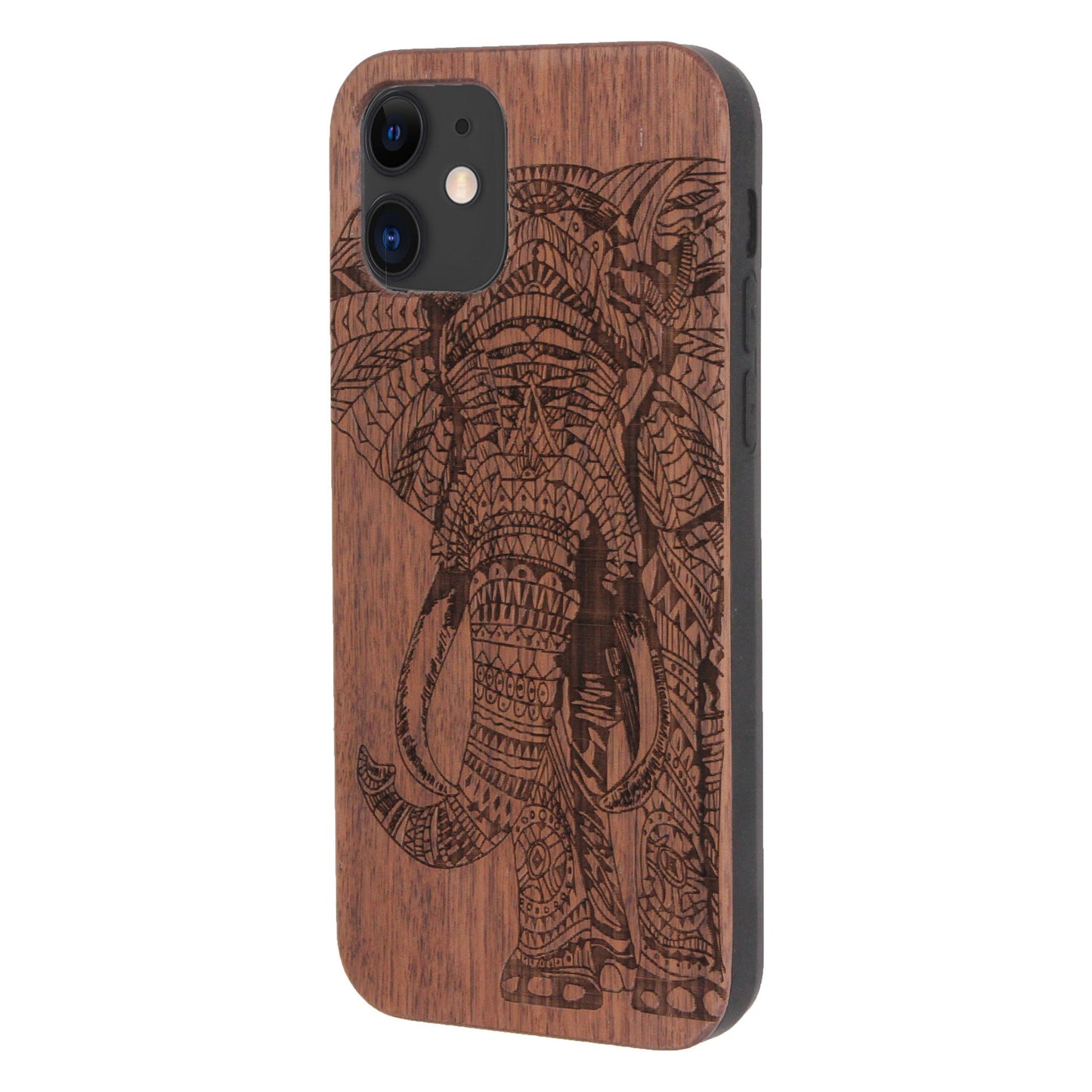 Coque Elephant Eden en bois de noyer pour iPhone 11 