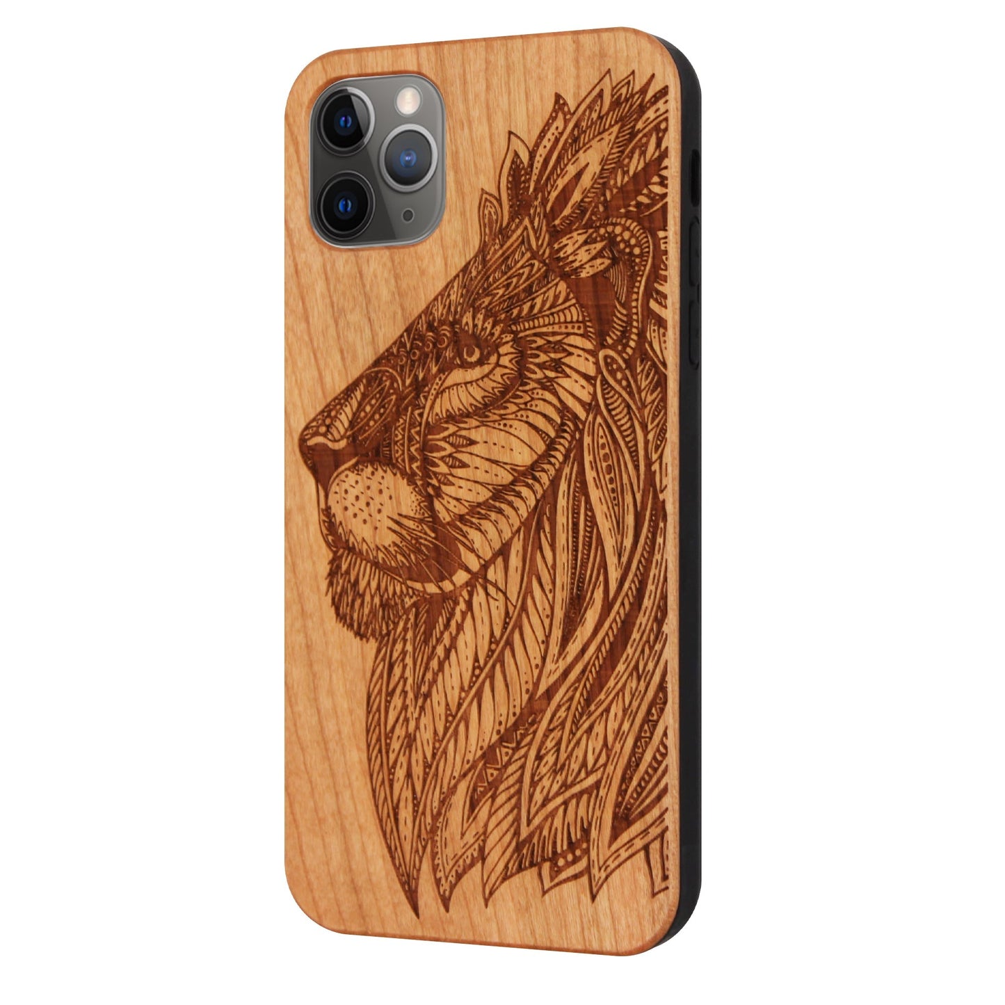 Coque Eden lion en bois de cerisier pour iPhone 11 Pro 