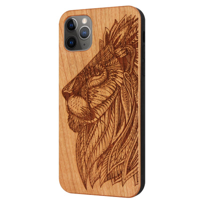 Coque Eden lion en bois de cerisier pour iPhone 11 Pro 