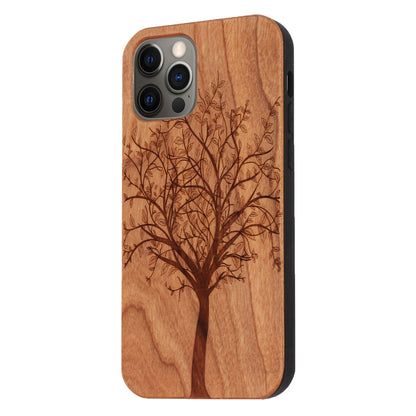 Tree of Life Eden case made of cherry wood for iPhone 12/12 Pro