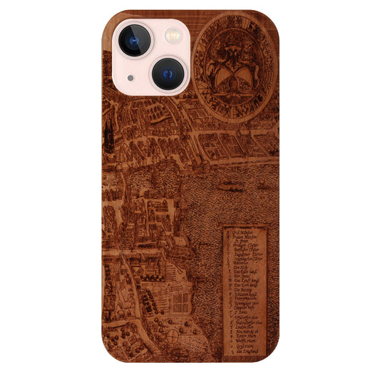 Zurich Merian Eden case made of cherry wood for iPhone 13/14