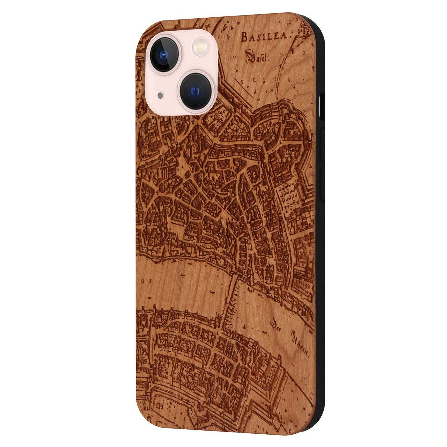 Basel Merian Eden case made of cherry wood for iPhone 13 Mini
