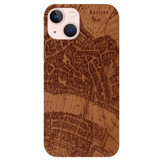 Basel Merian Eden case made of cherry wood for iPhone 13 Mini