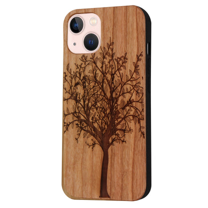 Tree of Life Eden case made of cherry wood for iPhone 13 Mini