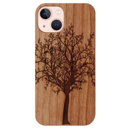 Tree of Life Eden case made of cherry wood for iPhone 13 Mini