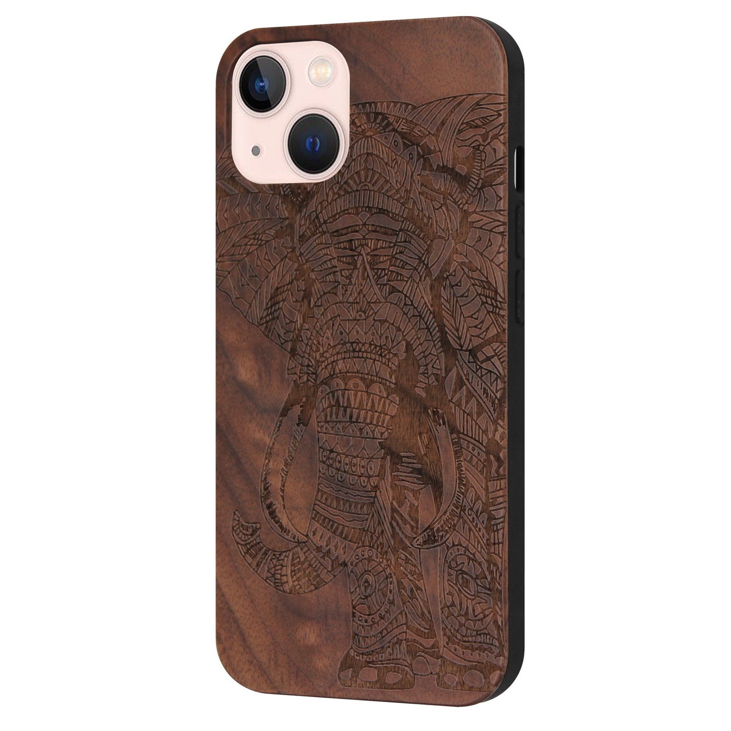 Elephant Eden case made of walnut wood for iPhone 13/14