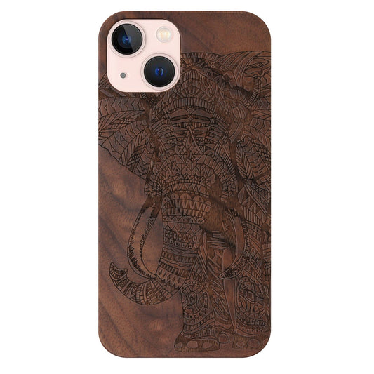 Elephant Eden Case made of walnut wood for iPhone 13 Mini