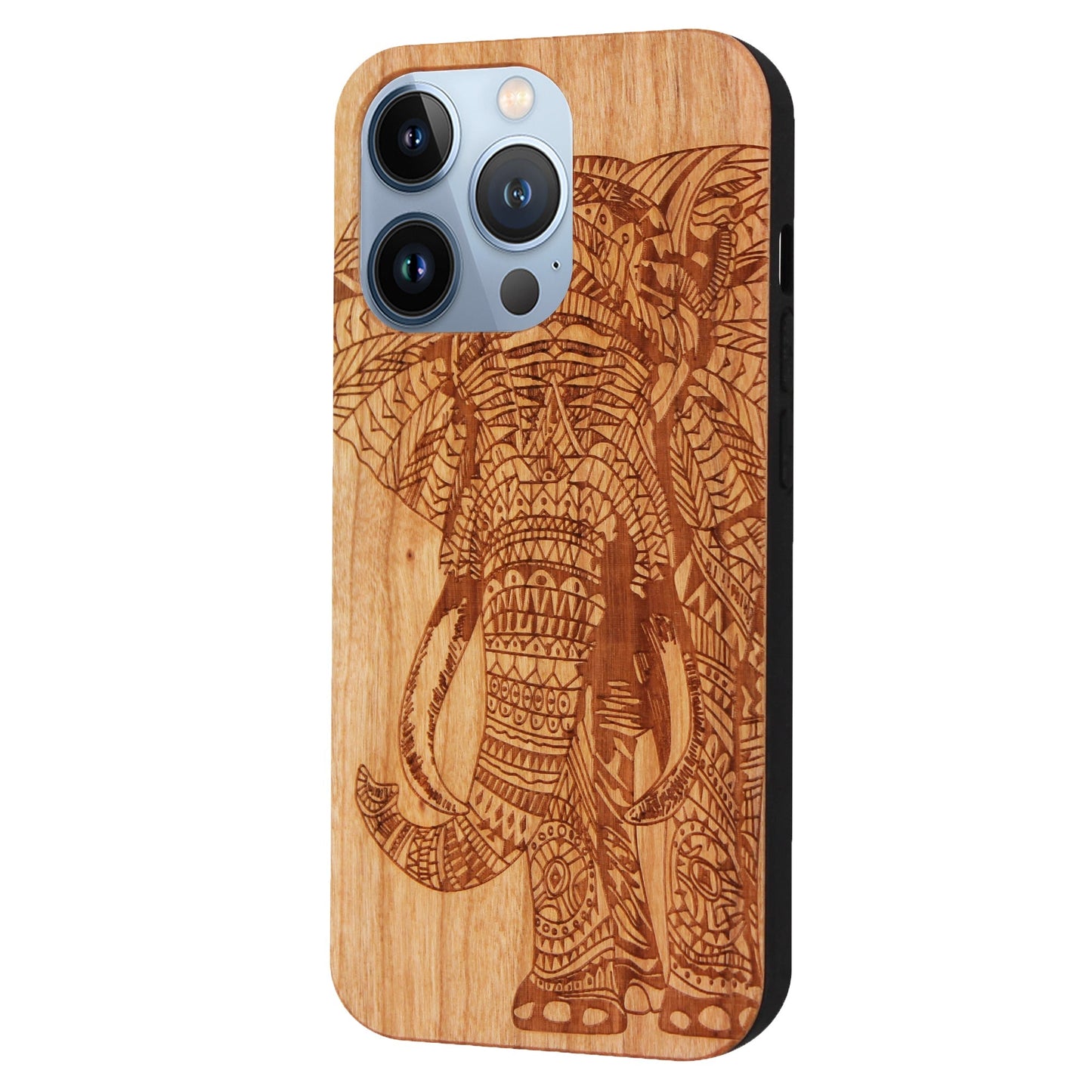 Elephant Eden case made of cherry wood for iPhone 13 Pro