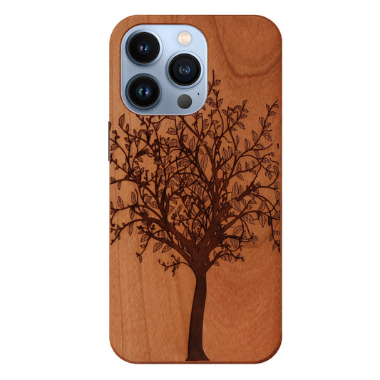 Tree of Life Eden case made of cherry wood for iPhone 13 Pro