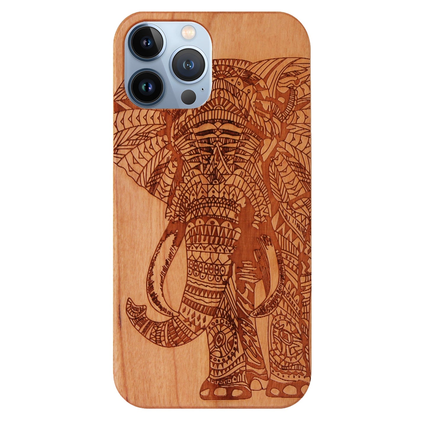 Coque Eden Éléphant en bois de cerisier pour iPhone 13 Pro Max