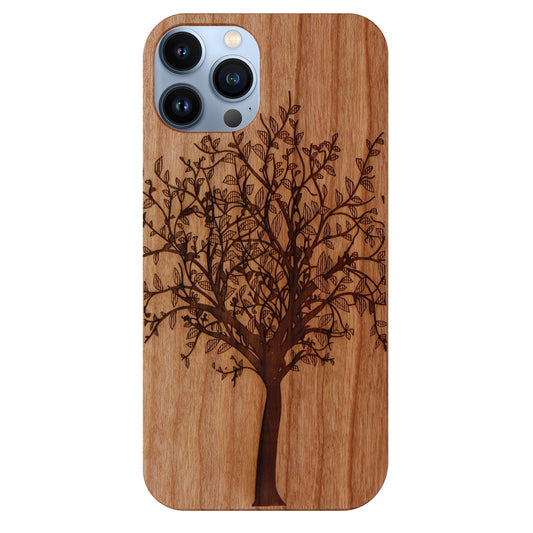 Coque Eden tree of life en bois de cerisier pour iPhone 14 Pro Max
